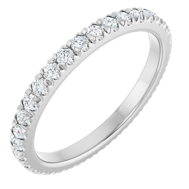 14K Gold & Platinum Lab-Grown Diamond French-Set Eternity Band - Options Available