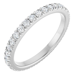 14K Gold & Platinum Lab-Grown Diamond French-Set Eternity Band - Options Available