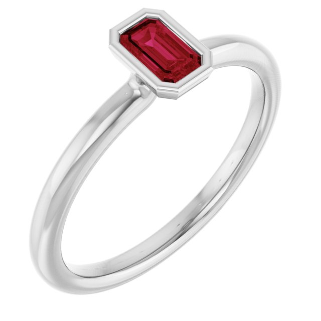 14K Gold Natural Ruby Stackable Ring