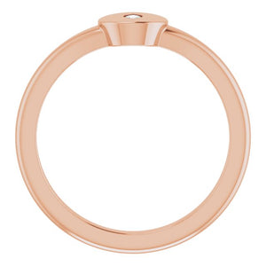 Elegant 14K White Gold Signet Ring with .05 CT Natural Diamond