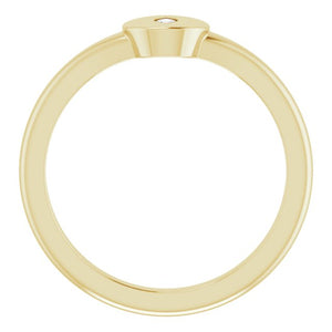Elegant 14K White Gold Signet Ring with .05 CT Natural Diamond