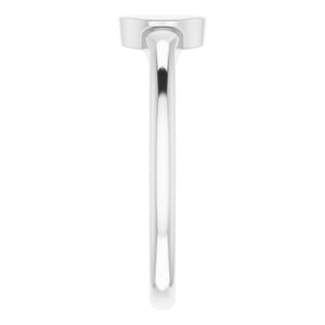Elegant 14K White Gold Signet Ring with .05 CT Natural Diamond