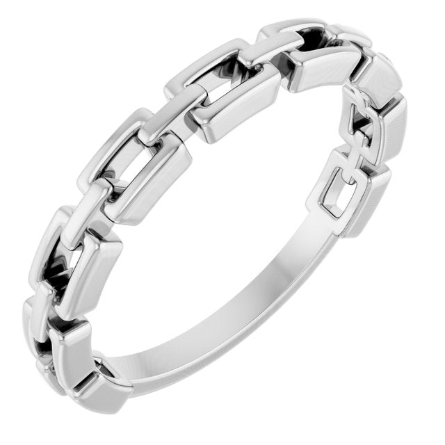 Chain Link Ring Crafted in 14K Gold, Platinum, & Sterling Silver