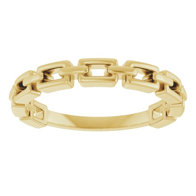 14K Gold & Platinum Polished Chain Link Ring - Options Available