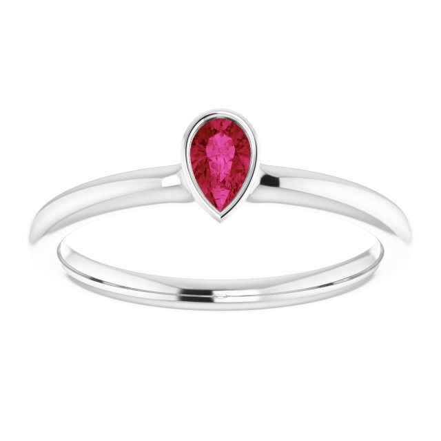 14K Gold Natural Ruby Stackable Ring