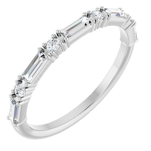14K Gold & Platinum Natural Diamond Anniversary Band - Options Available