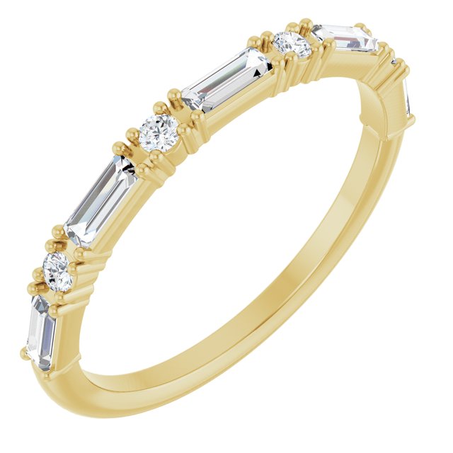 14K Gold & Platinum Natural Diamond Anniversary Band - Options Available