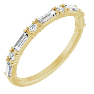 14K Gold & Platinum Natural Diamond Anniversary Band - Options Available