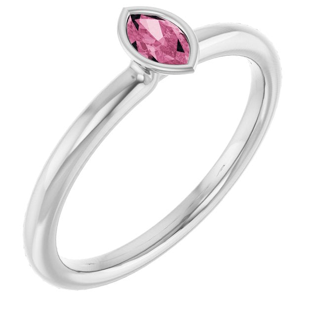 14K Gold Natural Ruby Stackable Ring