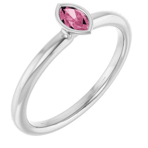 14K Gold Natural Ruby Stackable Ring