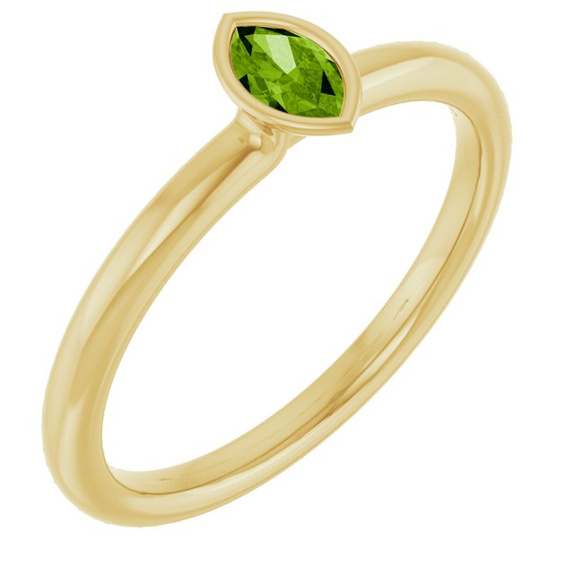Gemstone Stackable Ring in 14K Gold, Silver & Platinum