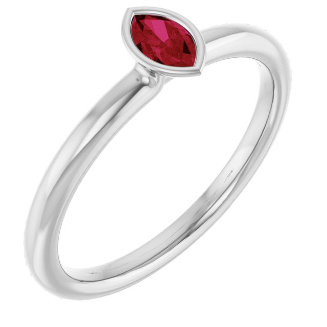 Natural Ruby Stackable Ring