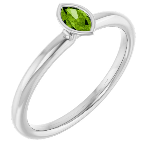 Gemstone Stackable Ring in 14K Gold, Silver & Platinum