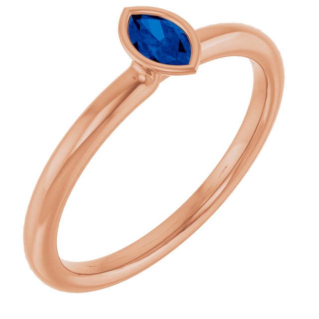 14K Gold Natural Ruby Stackable Ring