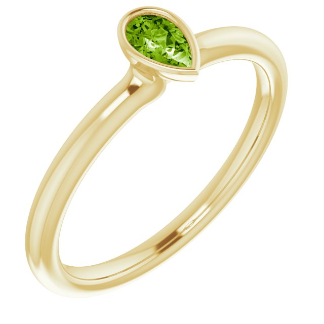 Gemstone Stackable Ring in 14K Gold, Silver & Platinum