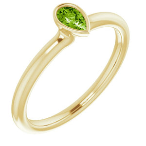 Gemstone Stackable Ring in 14K Gold, Silver & Platinum