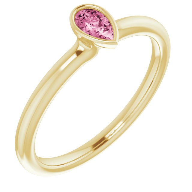 Gemstone Stackable Ring in 14K Gold, Silver & Platinum