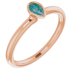 14K Gold Natural Ruby Stackable Ring