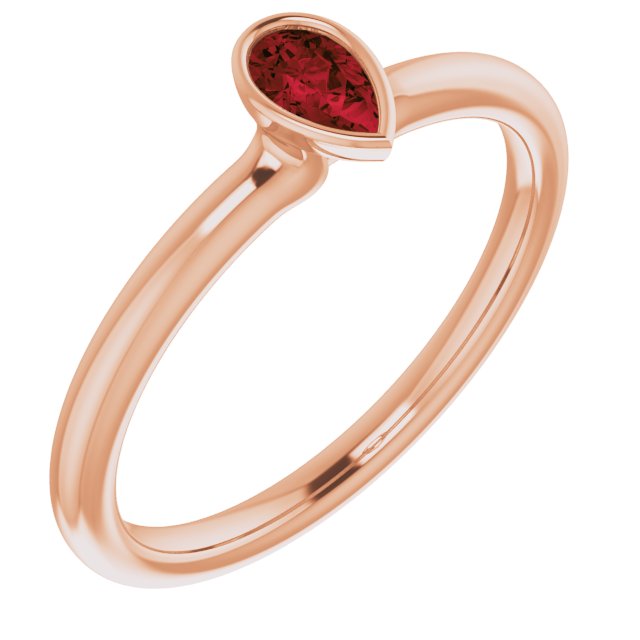 Gemstone Stackable Ring in 14K Gold, Silver & Platinum