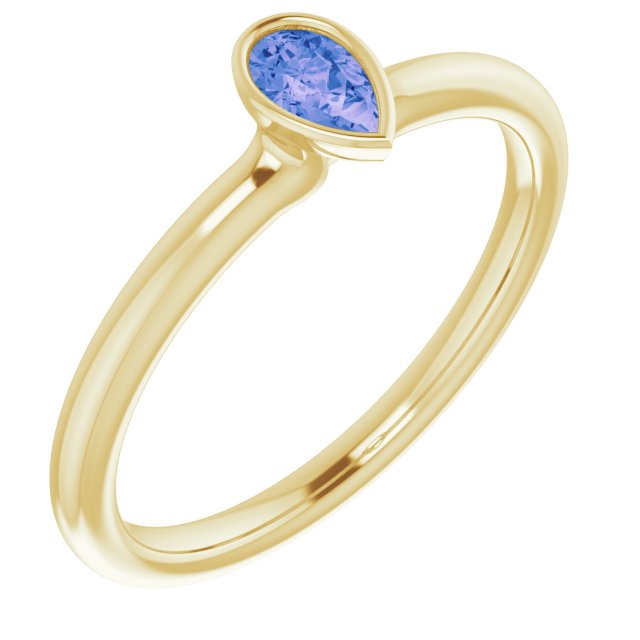 Gemstone Stackable Ring in 14K Gold, Silver & Platinum