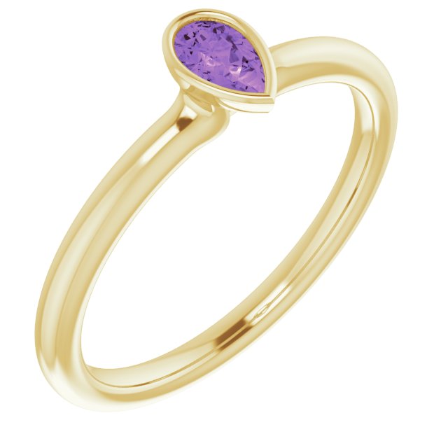 Gemstone Stackable Ring in 14K Gold, Silver & Platinum