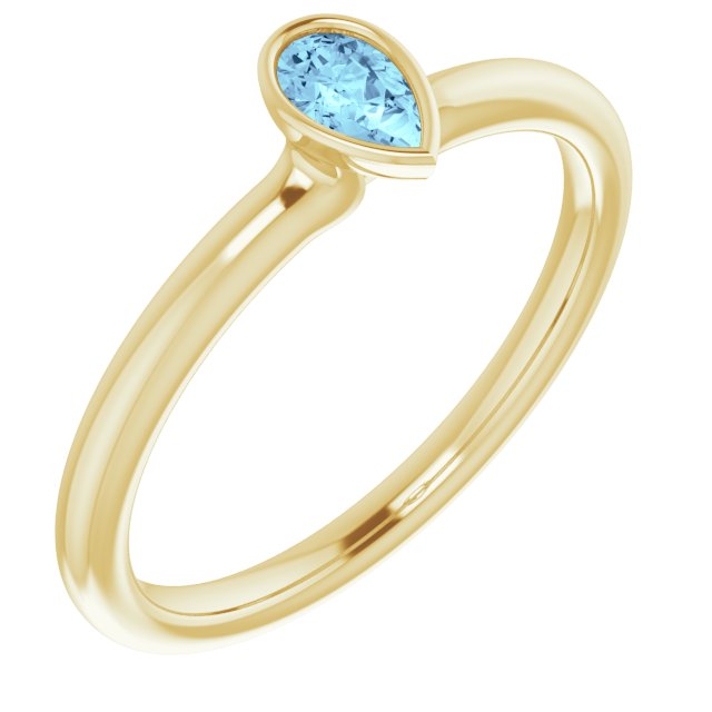 Gemstone Stackable Ring in 14K Gold, Silver & Platinum