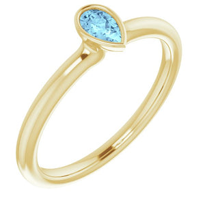 Gemstone Stackable Ring in 14K Gold, Silver & Platinum