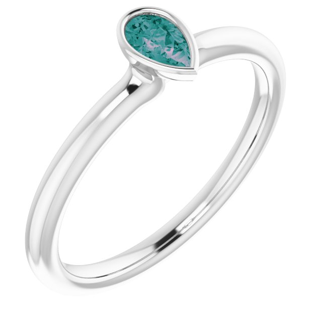 Lab-Grown Alexandrite, Ruby, Sapphire & Emerald Stackable Rings in 14K Gold, Silver & Platinum