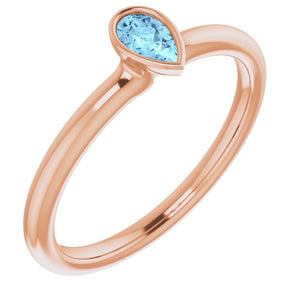 Gemstone Stackable Ring in 14K Gold, Silver & Platinum
