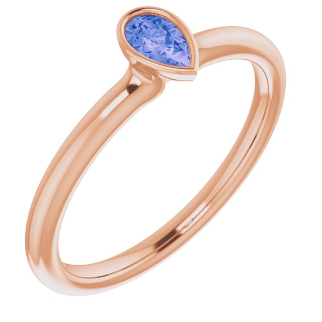 Gemstone Stackable Ring in 14K Gold, Silver & Platinum