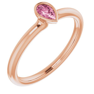 Gemstone Stackable Ring in 14K Gold, Silver & Platinum