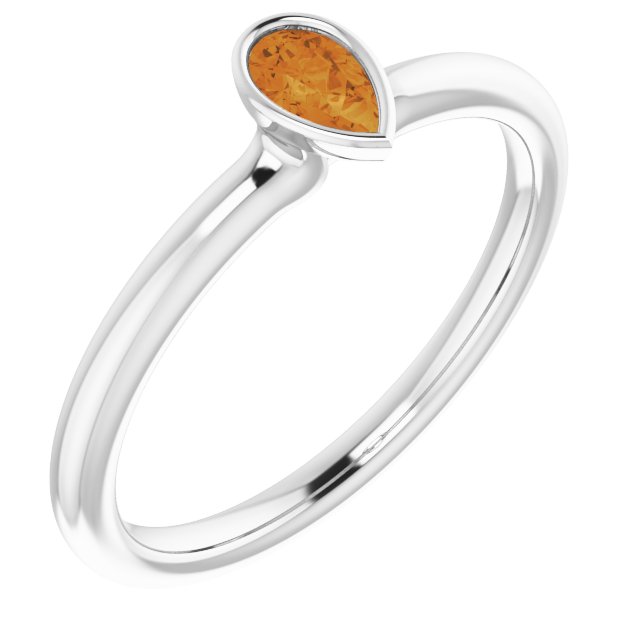 Gemstone Stackable Ring in 14K Gold, Silver & Platinum