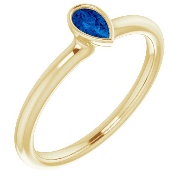Gemstone Stackable Ring in 14K Gold, Silver & Platinum