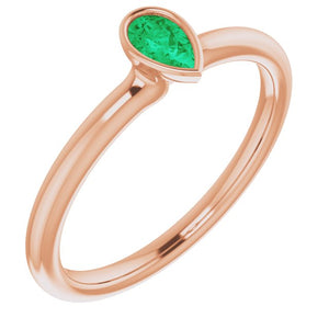 Gemstone Stackable Ring in 14K Gold, Silver & Platinum