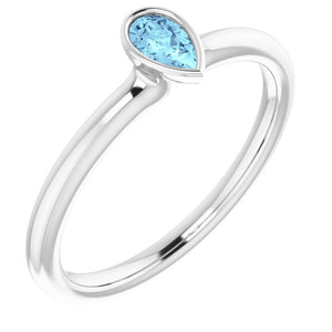 Natural Ruby Stackable Ring with Multiple Gemstone Options in 14K Gold, Platinum & Silver