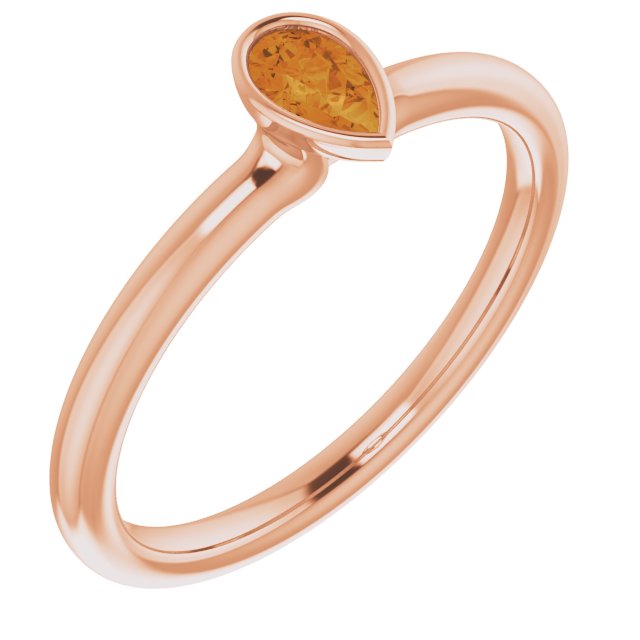 Gemstone Stackable Ring in 14K Gold, Silver & Platinum
