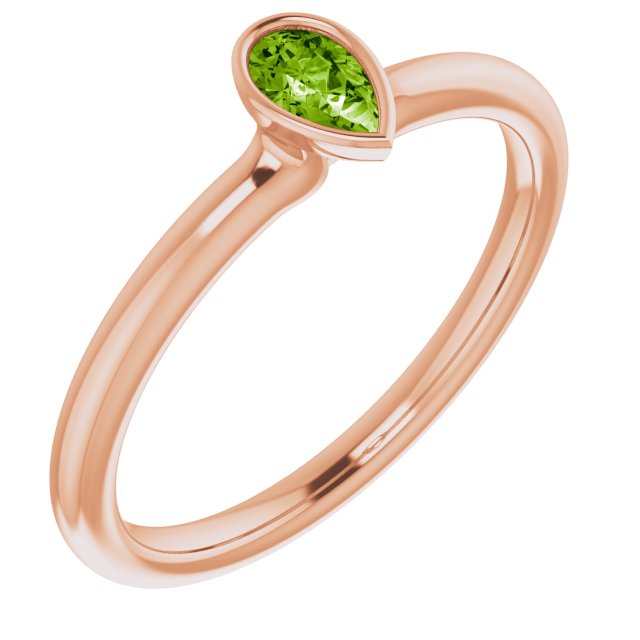 Gemstone Stackable Ring in 14K Gold, Silver & Platinum