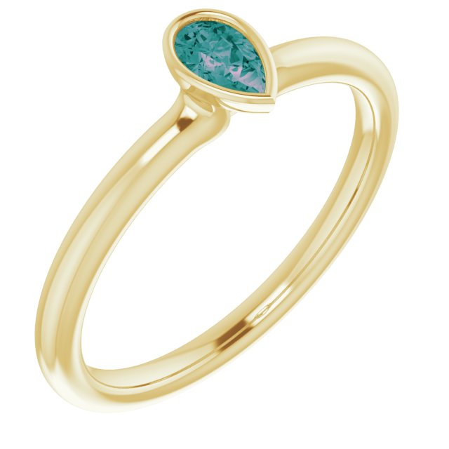 Lab-Grown Alexandrite, Ruby, Sapphire & Emerald Stackable Rings in 14K Gold, Silver & Platinum