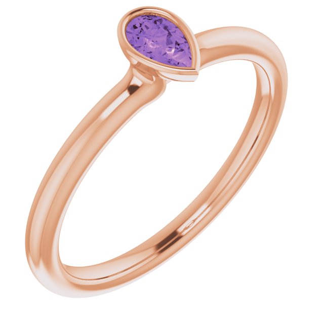 Gemstone Stackable Ring in 14K Gold, Silver & Platinum