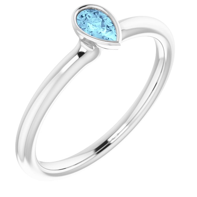 Gemstone Stackable Ring in 14K Gold, Silver & Platinum
