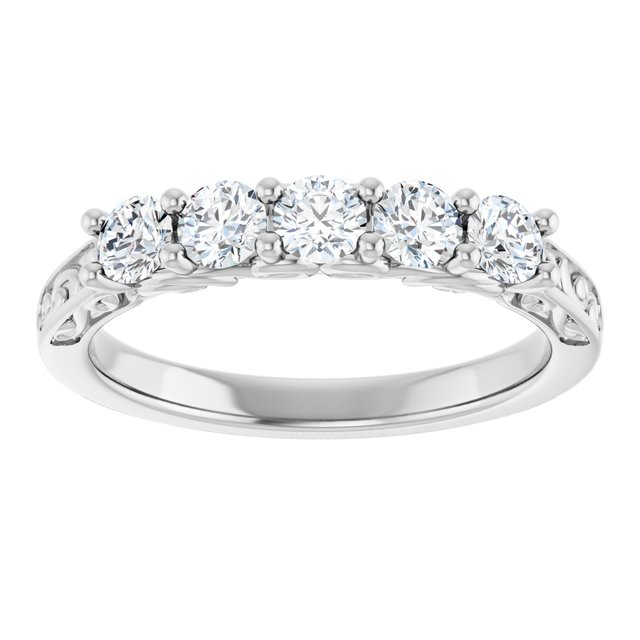 14K White 1/3 CTW Natural Diamond Anniversary Band