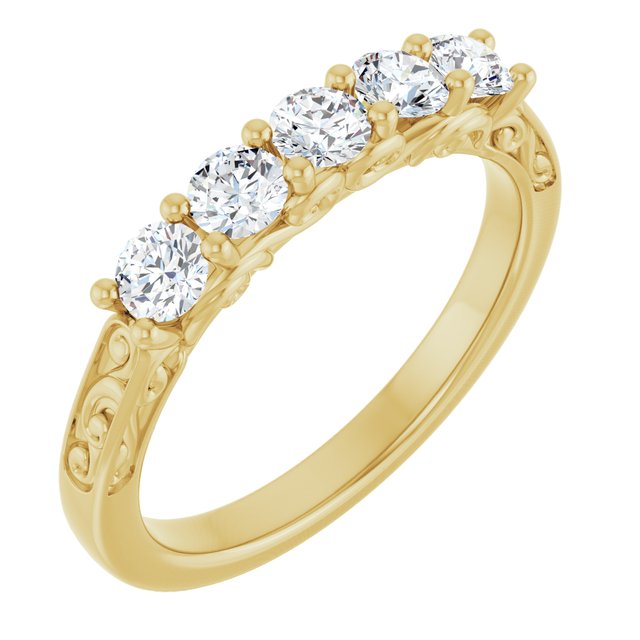 14K White 1/3 CTW Natural Diamond Anniversary Band