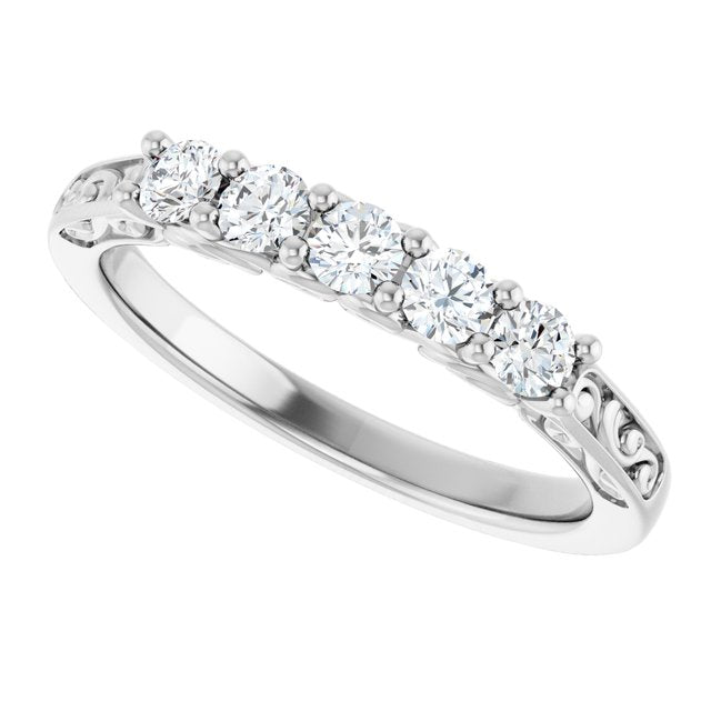 14K White 1/3 CTW Natural Diamond Anniversary Band