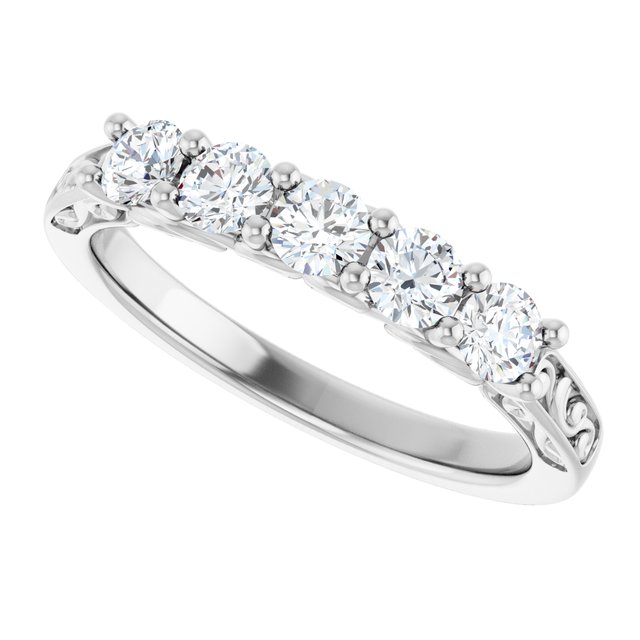 14K White 1/3 CTW Natural Diamond Anniversary Band