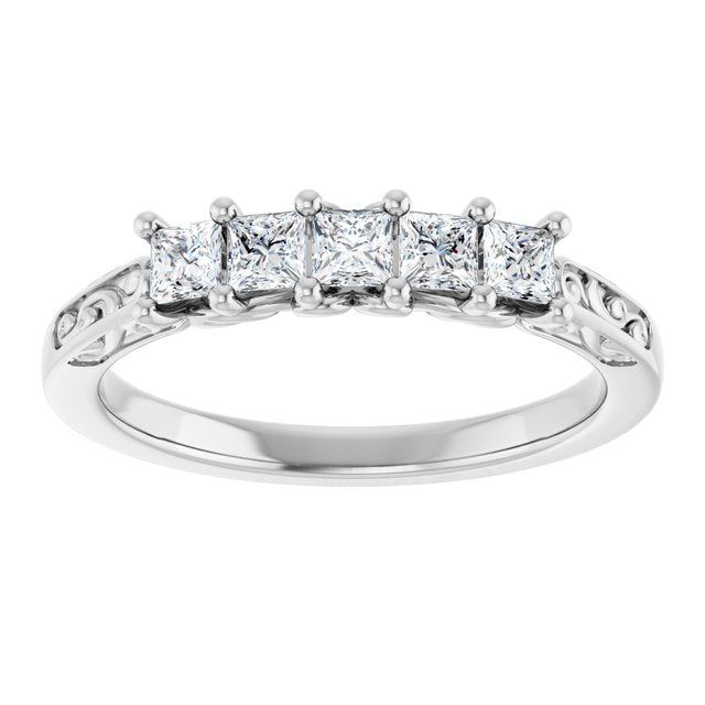 14K White 1/3 CTW Natural Diamond Anniversary Band