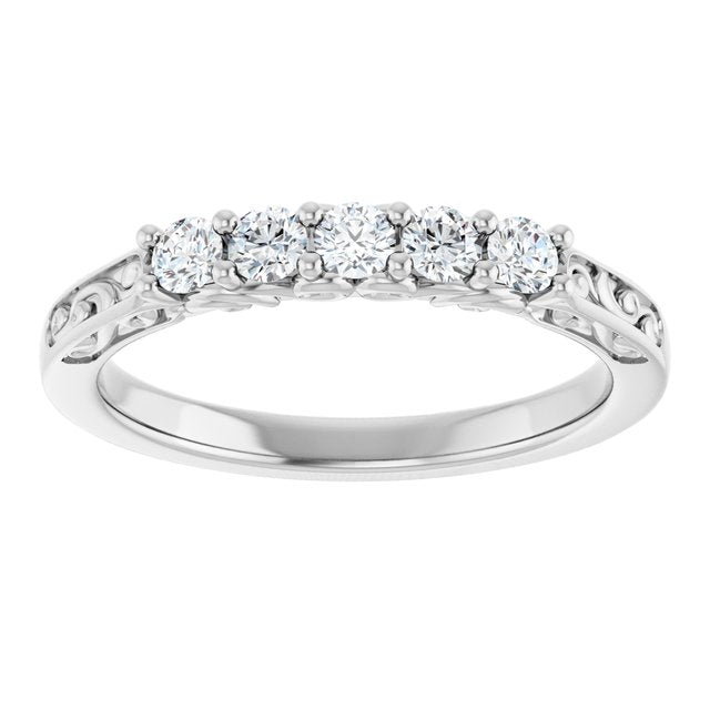 14K White 1/3 CTW Natural Diamond Anniversary Band