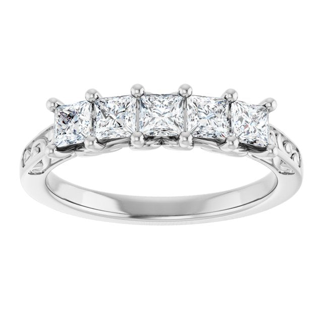 14K White Gold 1/3 CTW Natural Diamond Anniversary Ring