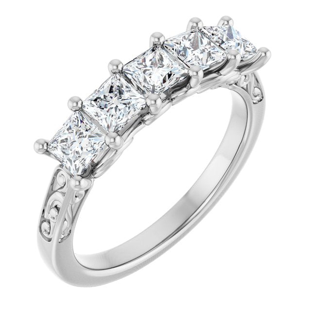 14K White Gold 1/3 CTW Natural Diamond Anniversary Ring