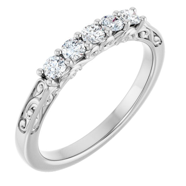 14K White 1/3 CTW Natural Diamond Anniversary Band