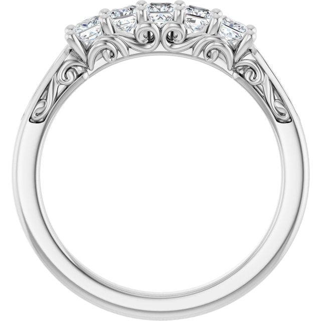 14K White Gold 1/3 CTW Natural Diamond Anniversary Ring